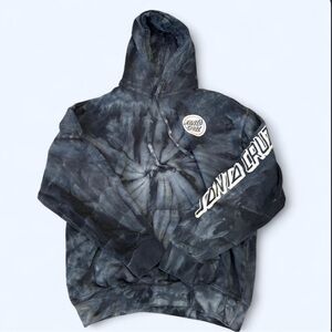 Santa Cruz Black tie-dye Hoodie - Size Medium